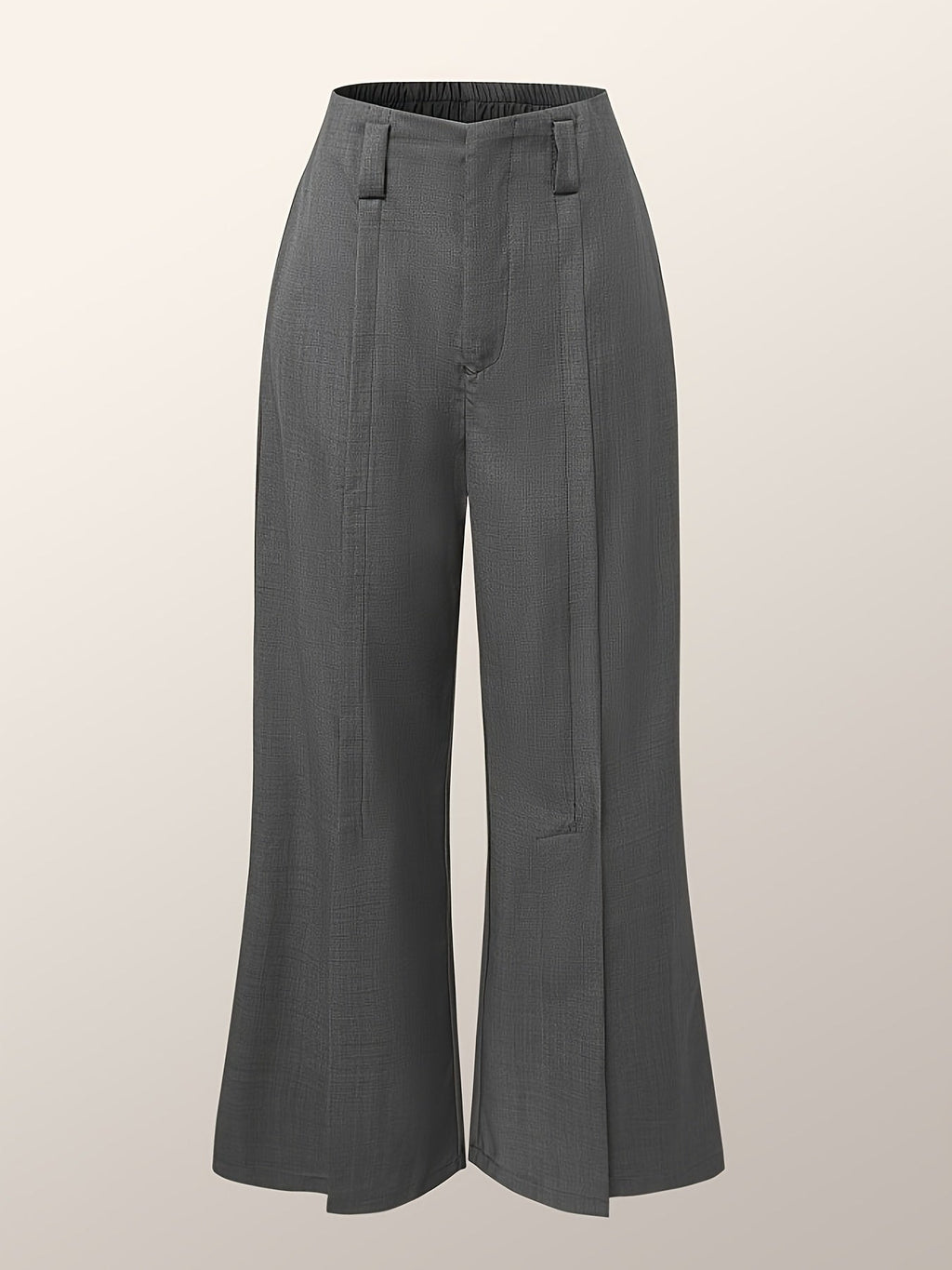 Wide-Leg Slit Trousers in Comfortable Fabric for Casual or Dressy Wear