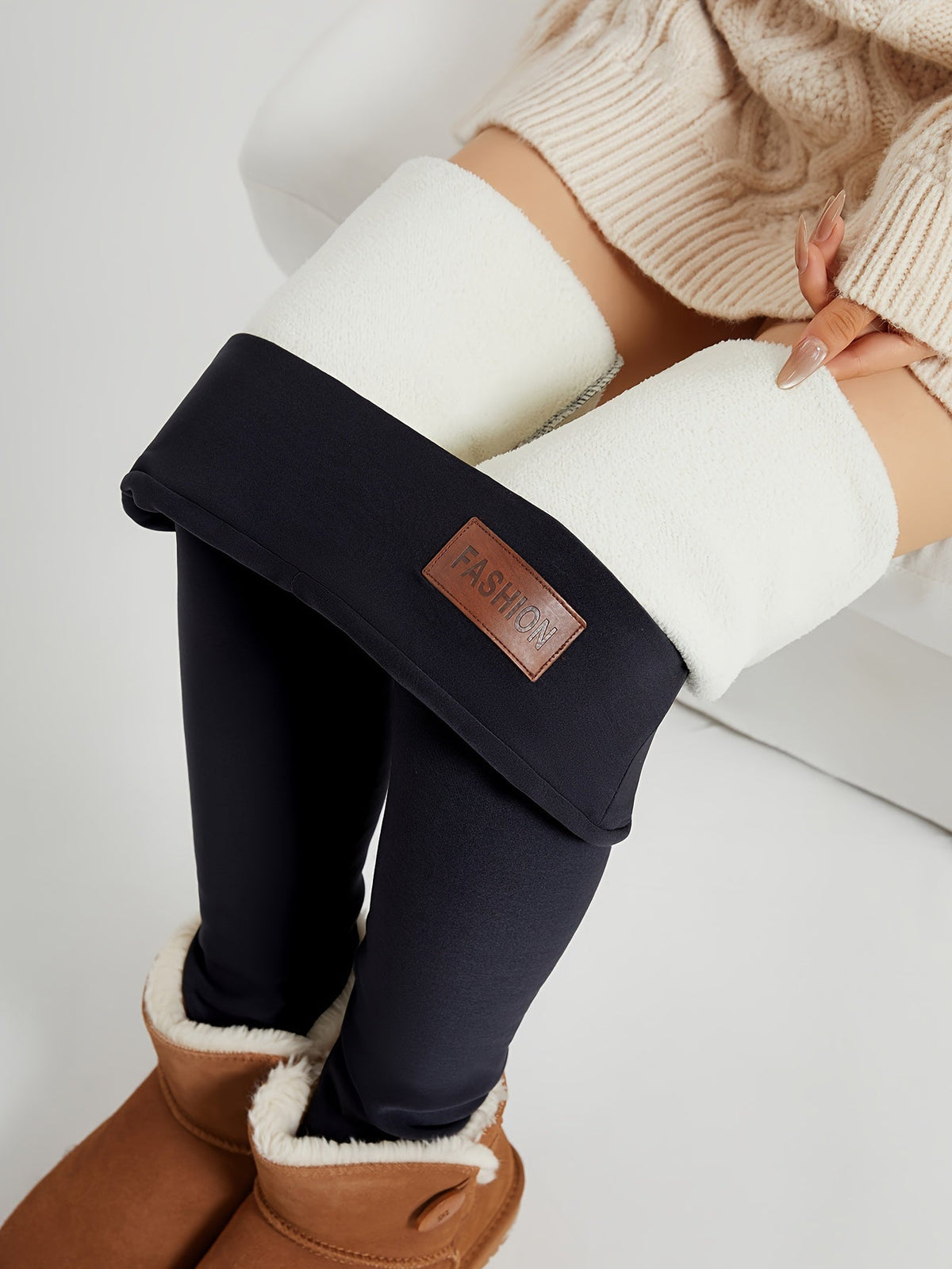 High-Waist Cozy Winter Leggings for Women - Soft Stretch Fabric for Warmth