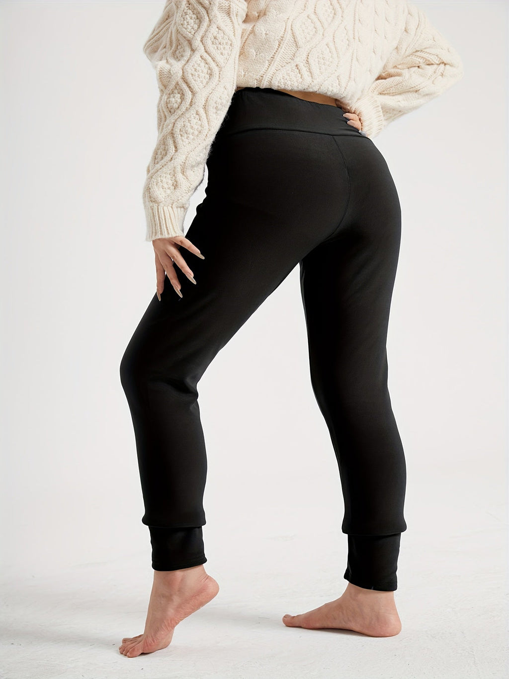 High-Waist Cozy Winter Leggings for Women - Soft Stretch Fabric for Warmth