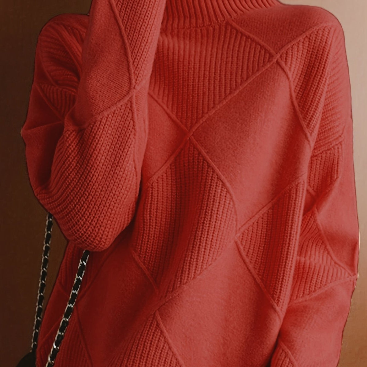 Textured Turtleneck Sweater | Knit Fabric | Casual Wear | Women's Apparel
