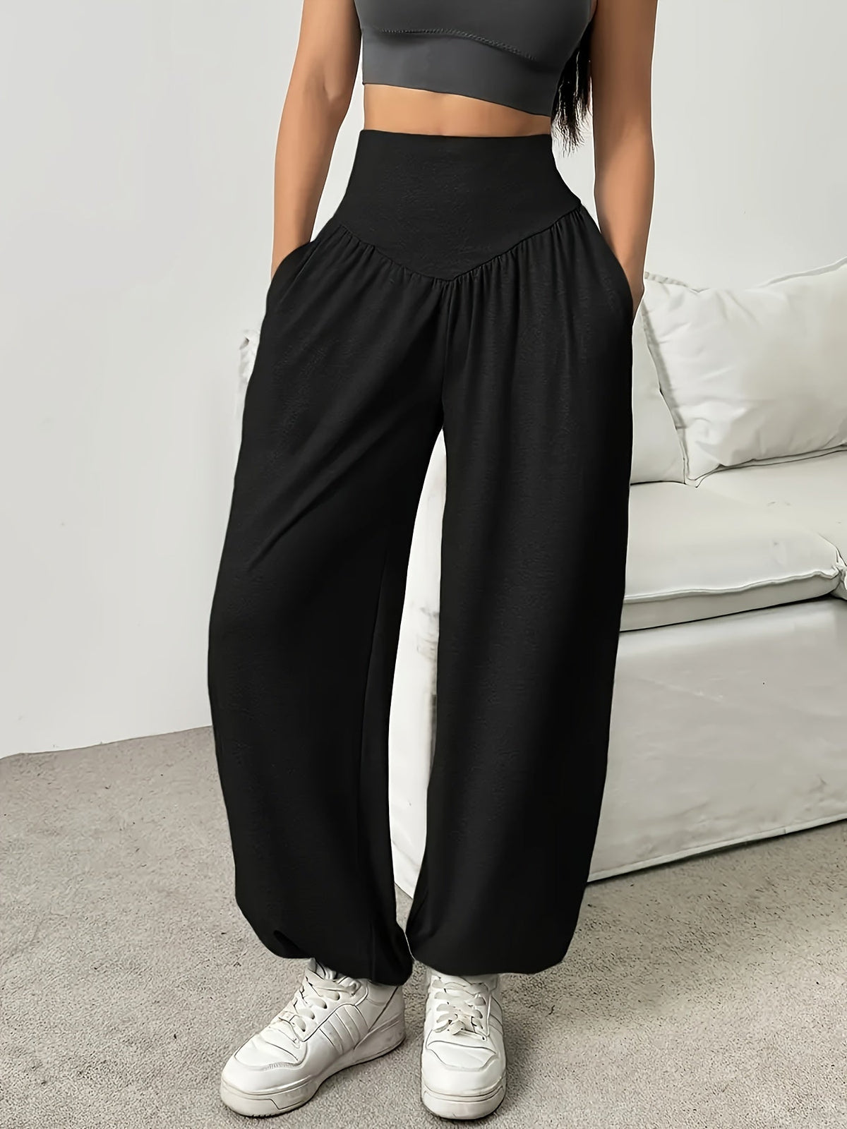 High-Waist Wide-Leg Lounge Trousers | Soft Fabric | Casual Comfort Wear