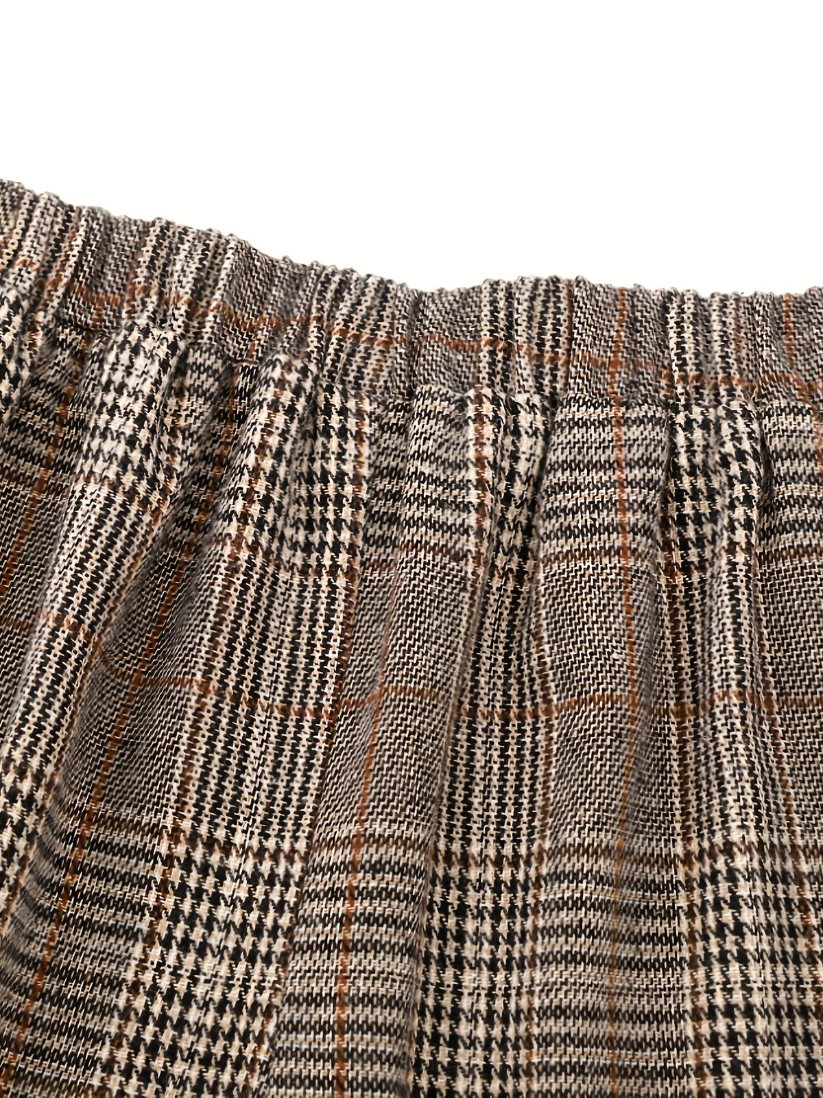 Wide-Leg Plaid Trousers for Women | Comfortable Cotton Blend Casual Pants