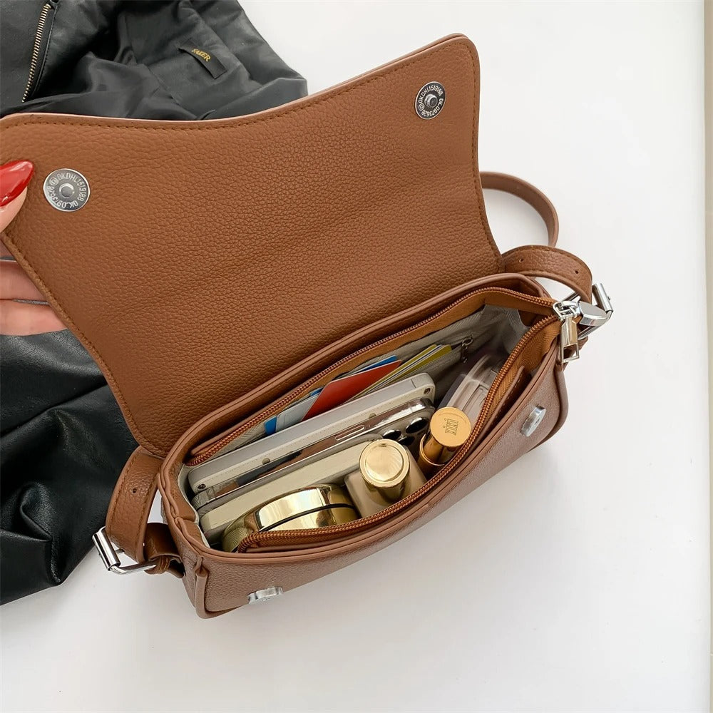 Leather Baguette Shoulder Bag – Everyday Handbag