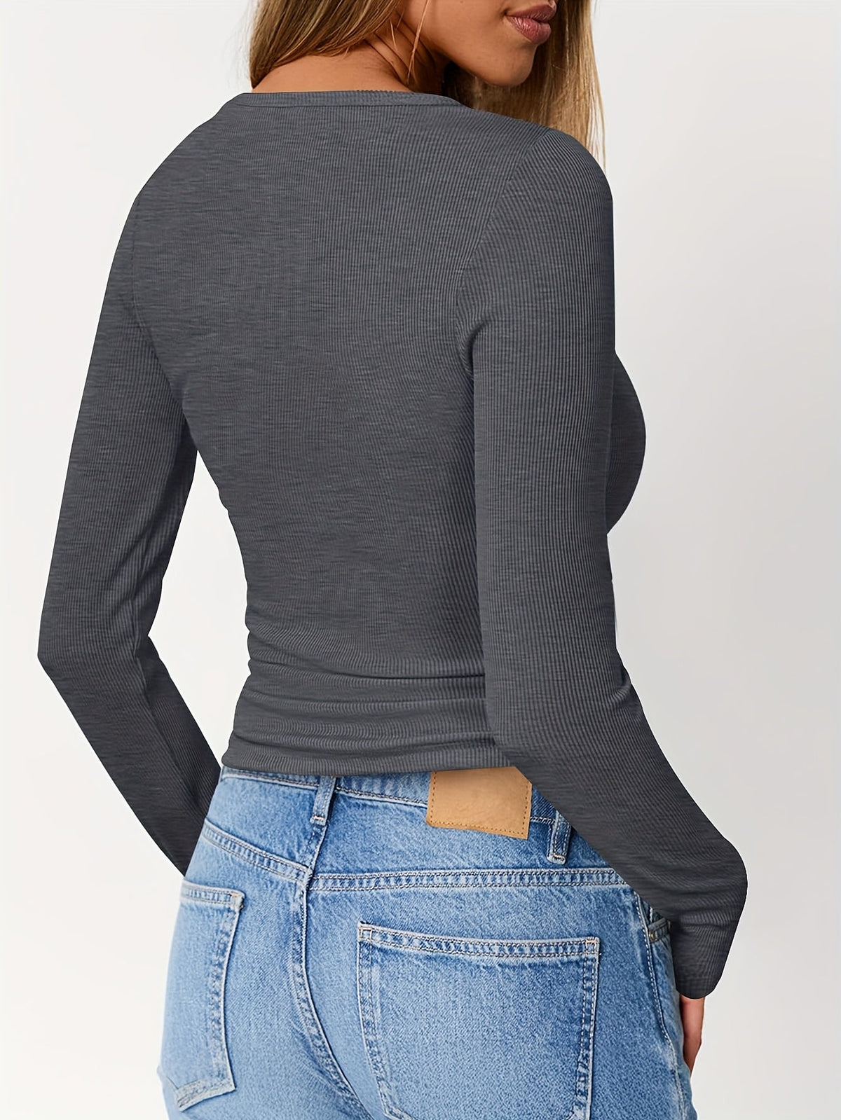 Fitted Button Henley Top | Soft Cotton Blend | Casual Everyday Wear