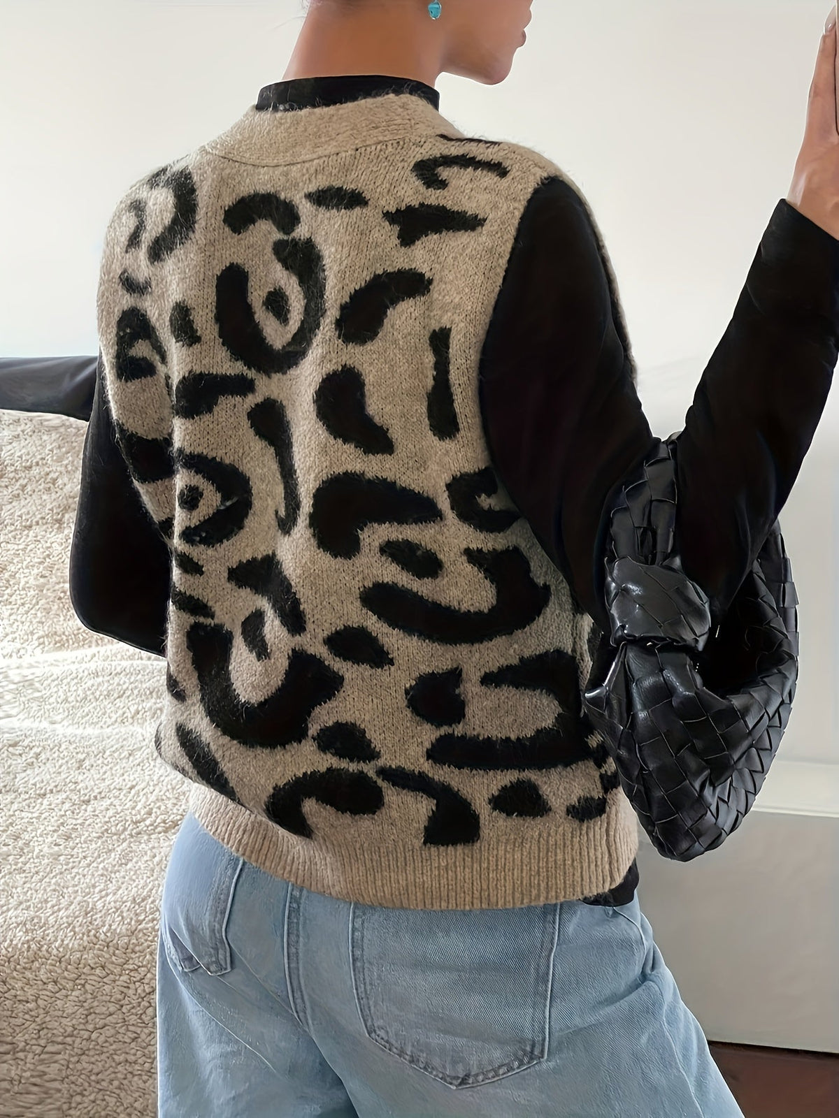 Patterned Button-Front Vest | Lightweight Fabric | Casual Wear
