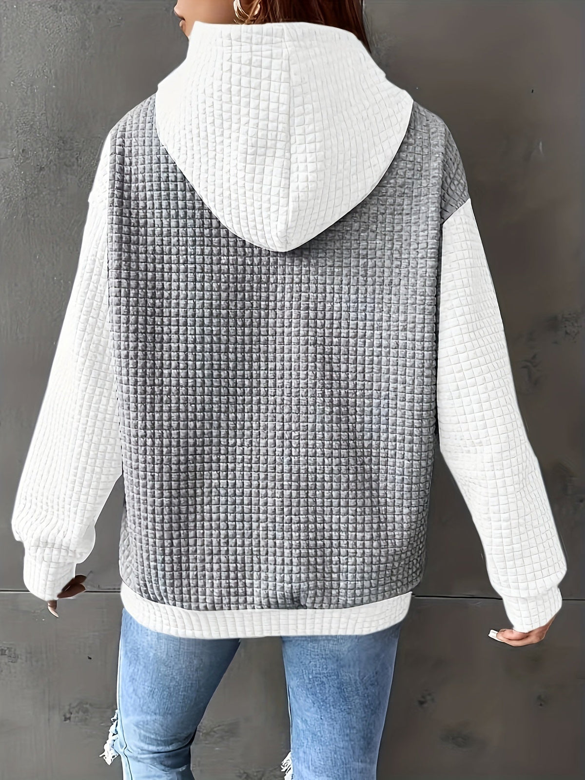 Cozy Waffle-Texture Hoodie for Women | Casual Wear Pullover