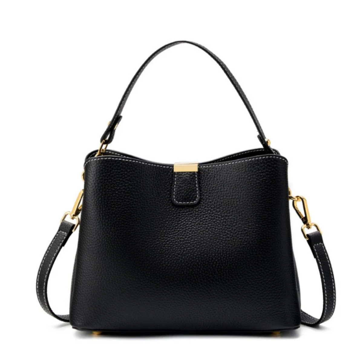 Leather Bucket Shoulder Bag – Everyday Handbag