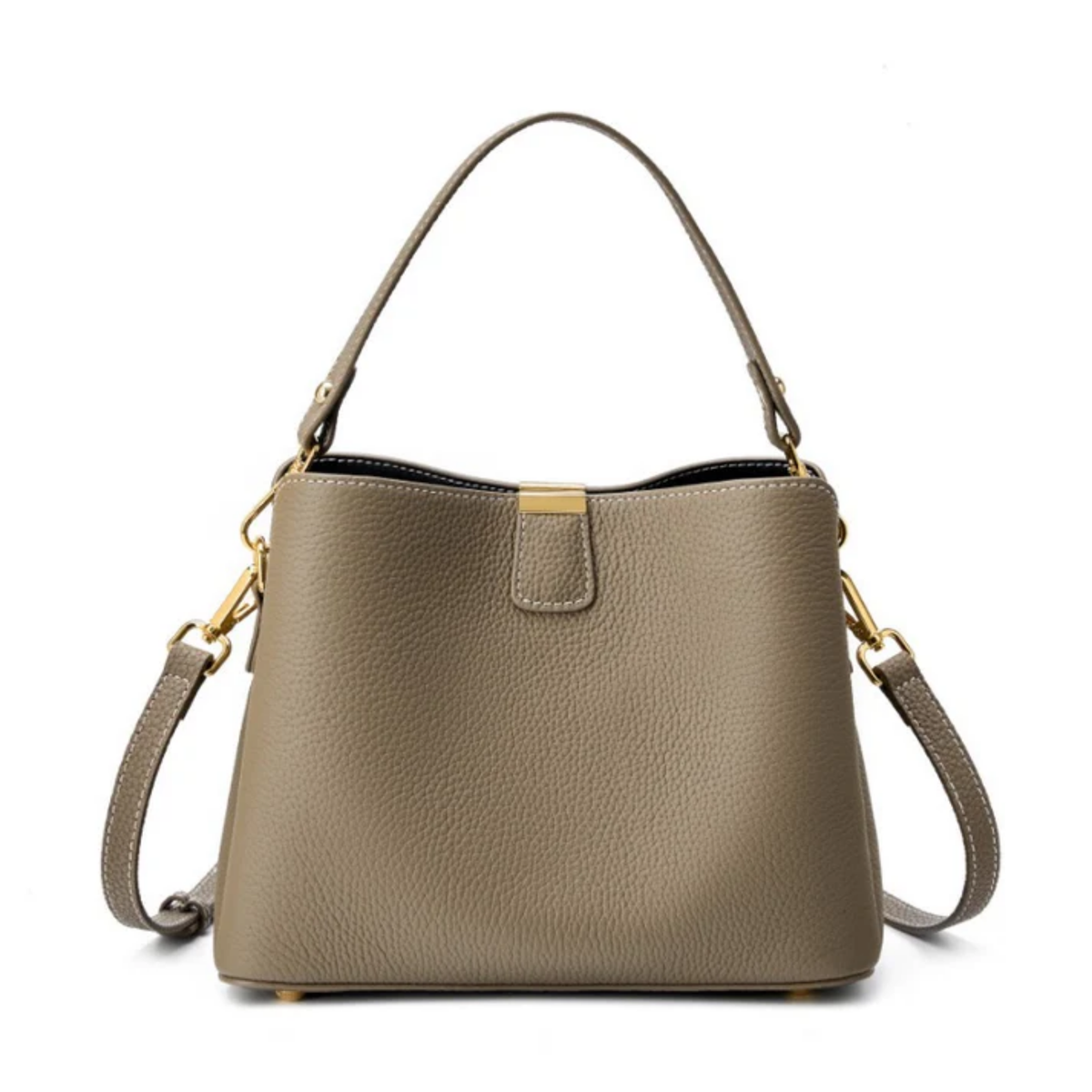 Leather Bucket Shoulder Bag – Everyday Handbag