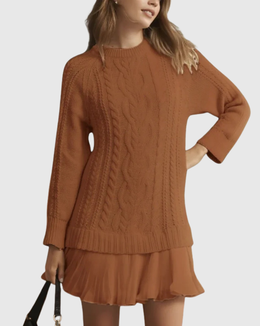 Classic Jumper Dress in Soft Knit Fabric for Casual Wear and Layering