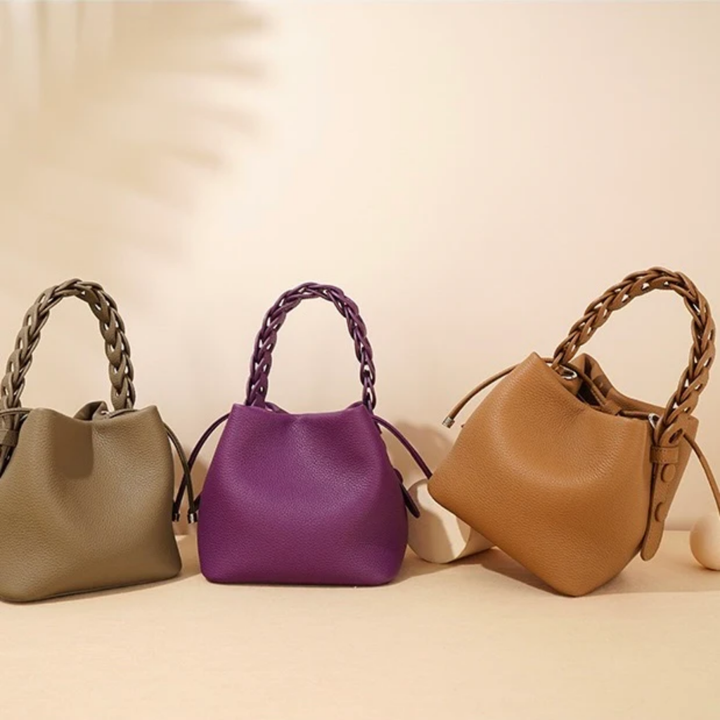 Leather Bucket Clutch Bag – Evening & Occasion Bag