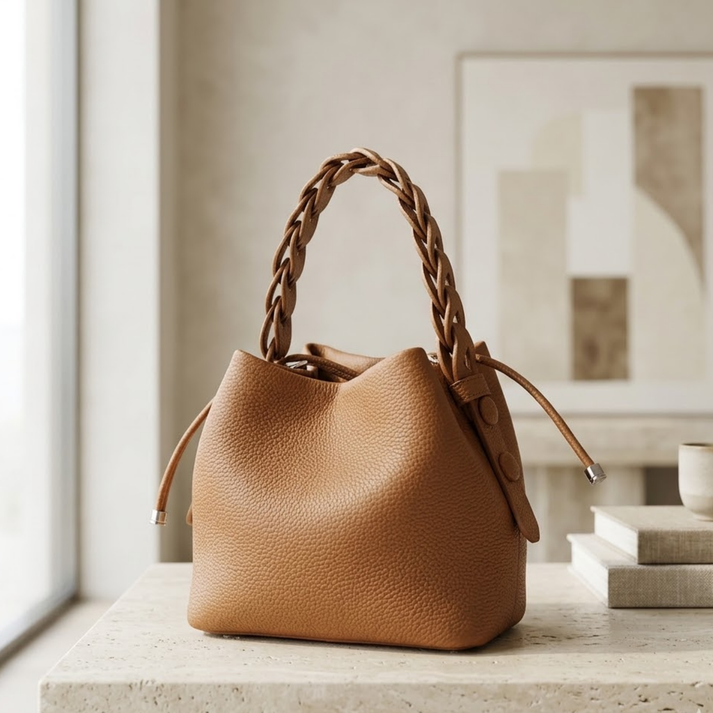 Leather Bucket Clutch Bag – Evening & Occasion Bag