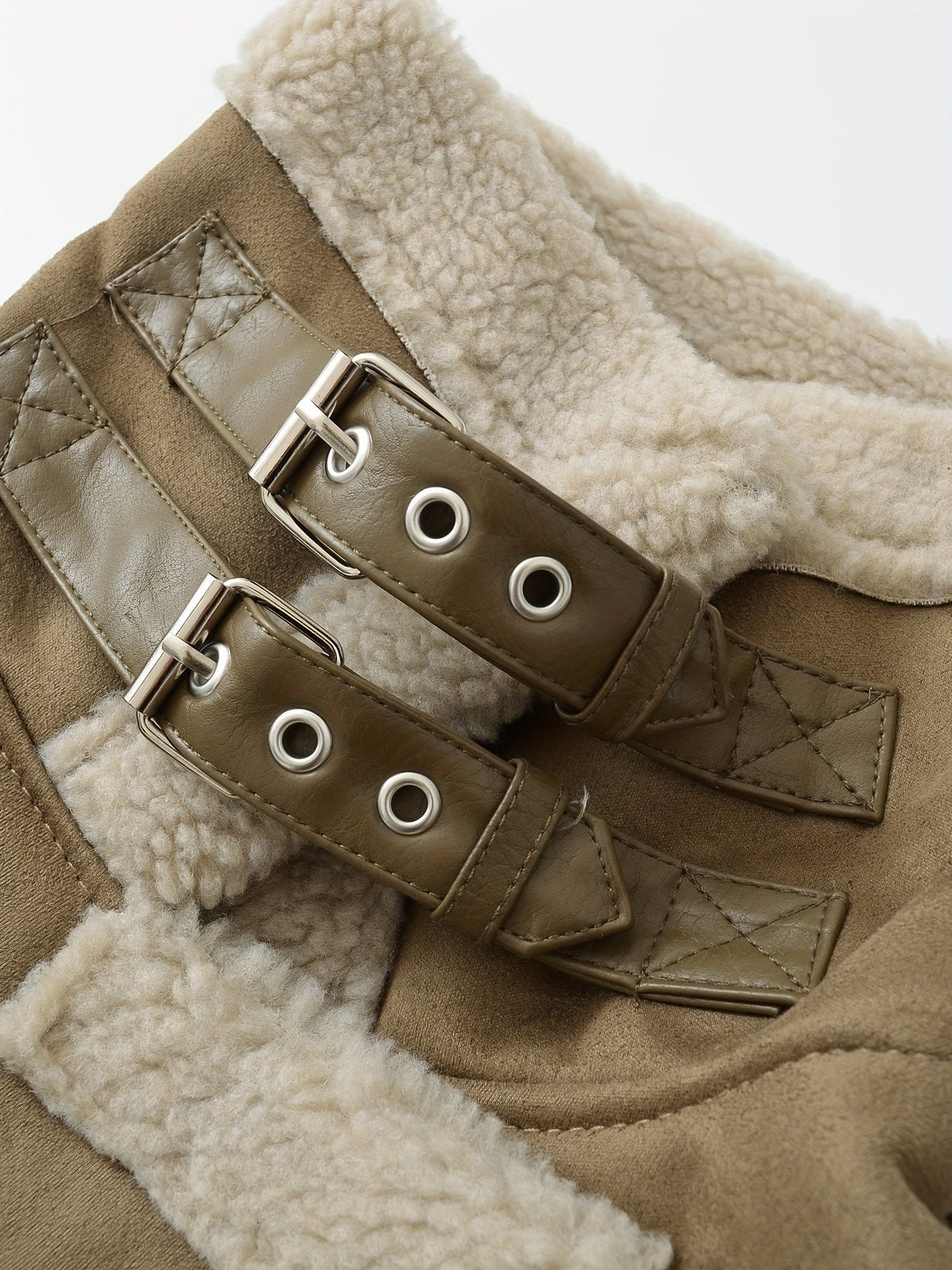 Belted Aviator Jacket in Faux Leather for Women - Stylish Outerwear