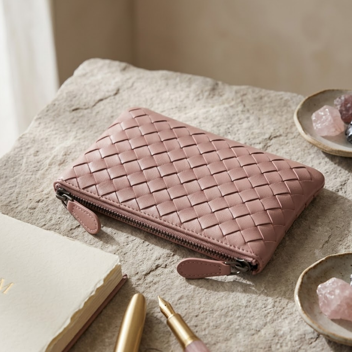 Leather Woven Clutch Bag – Evening & Occasion Bag