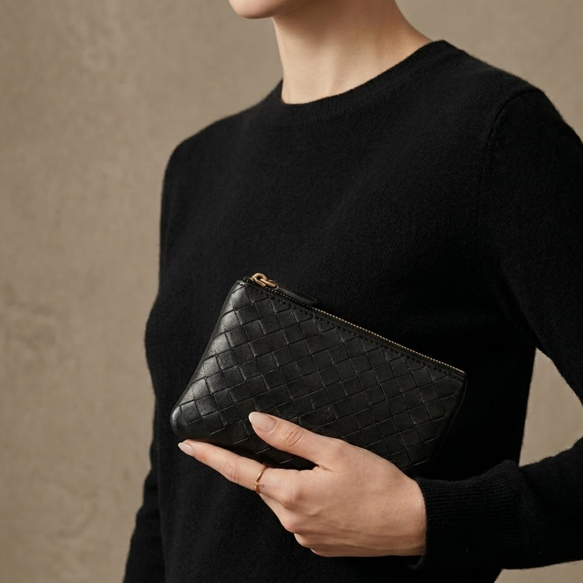 Leather Woven Clutch Bag – Evening & Occasion Bag