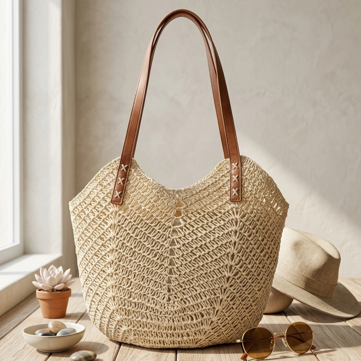 Woven Shoulder Bag – Classic Fit, Everyday Handbag