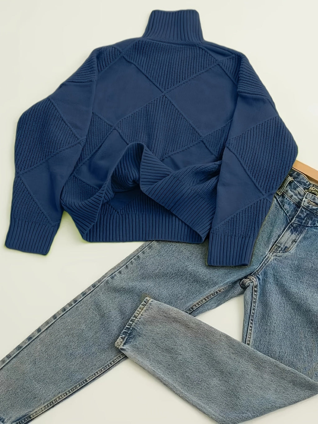 Textured Turtleneck Sweater | Knit Fabric | Casual Wear | Women's Apparel