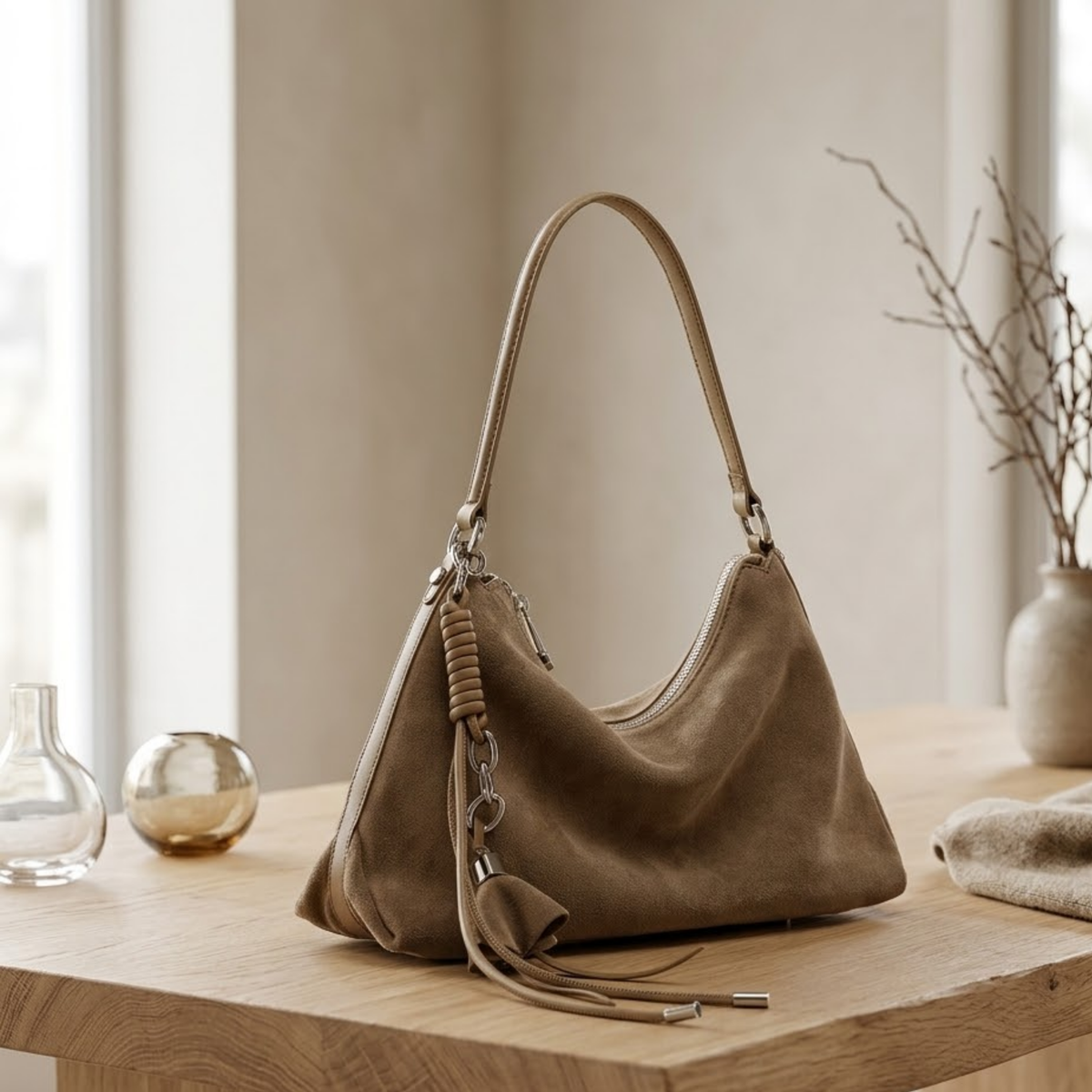 Leather Tassel Shoulder Bag – Everyday Handbag