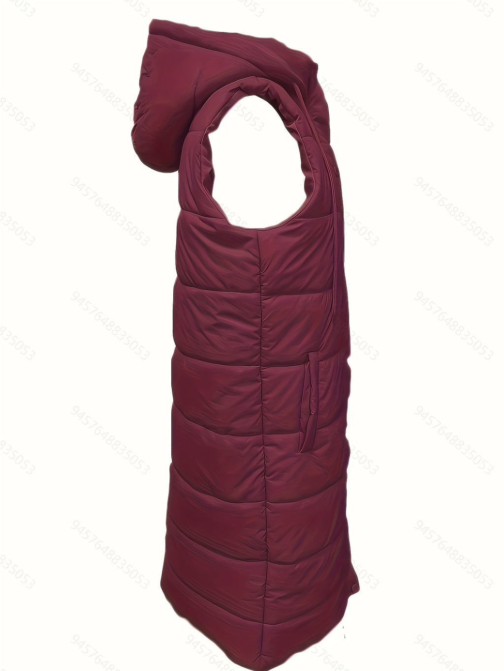 Longline Hooded Padded Vest for Women - Warm Insulated Outerwear