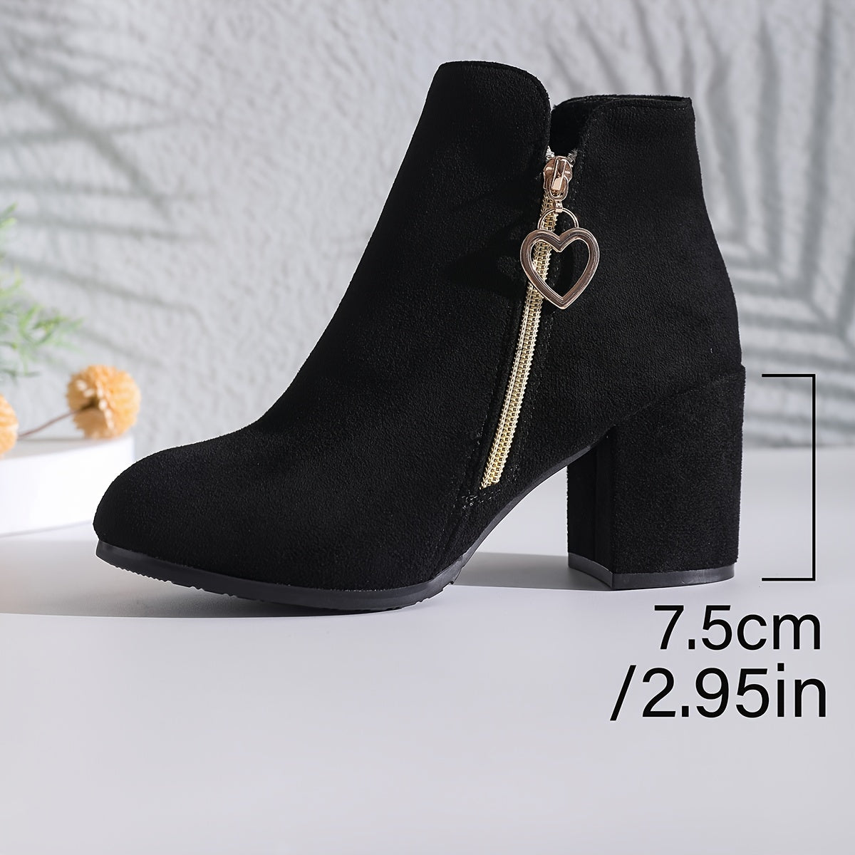 Elegant Block-Heel Ankle Boots in Faux Leather for Casual or Dressy Wear