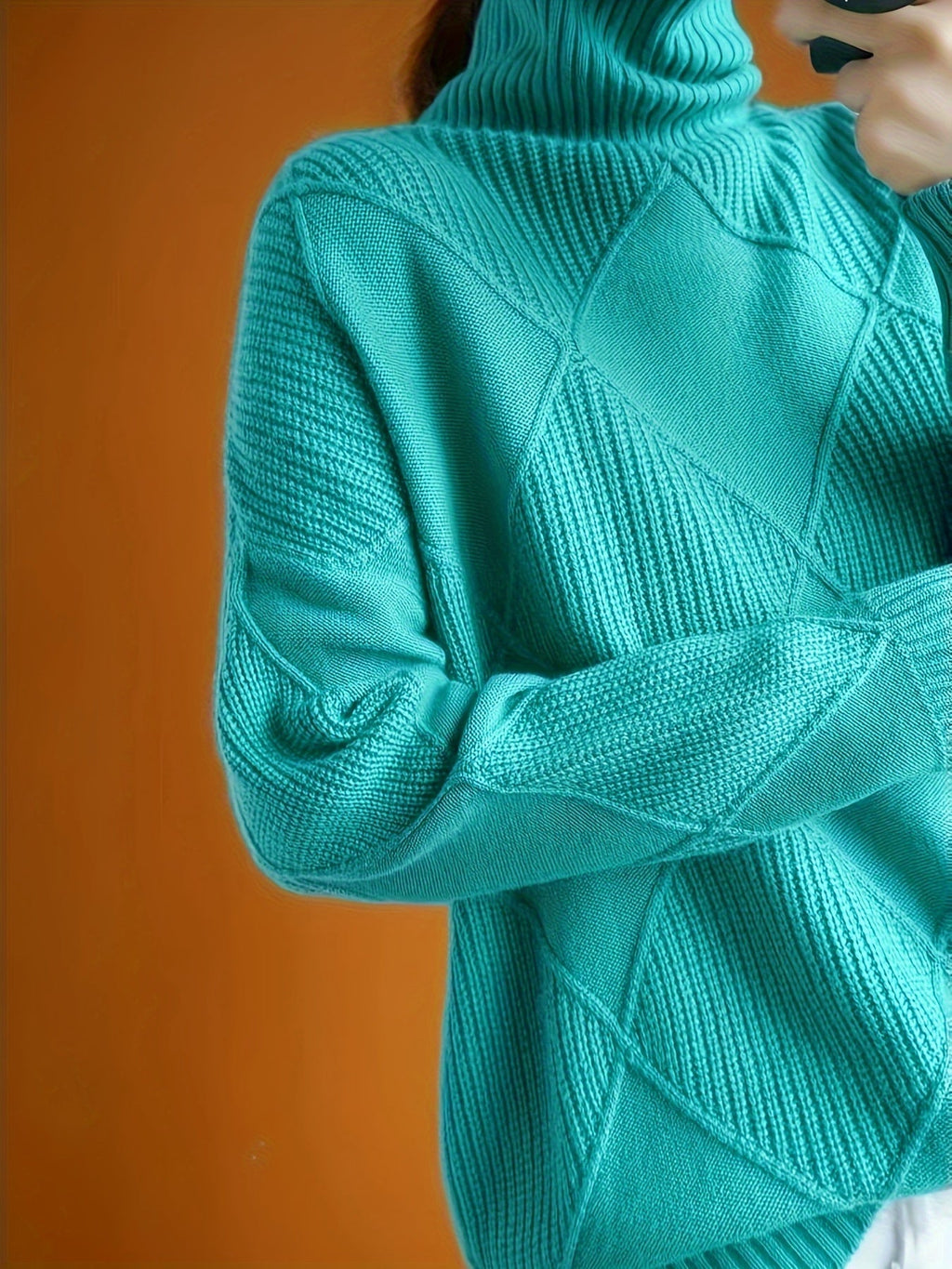 Textured Turtleneck Sweater | Knit Fabric | Casual Wear | Women's Apparel