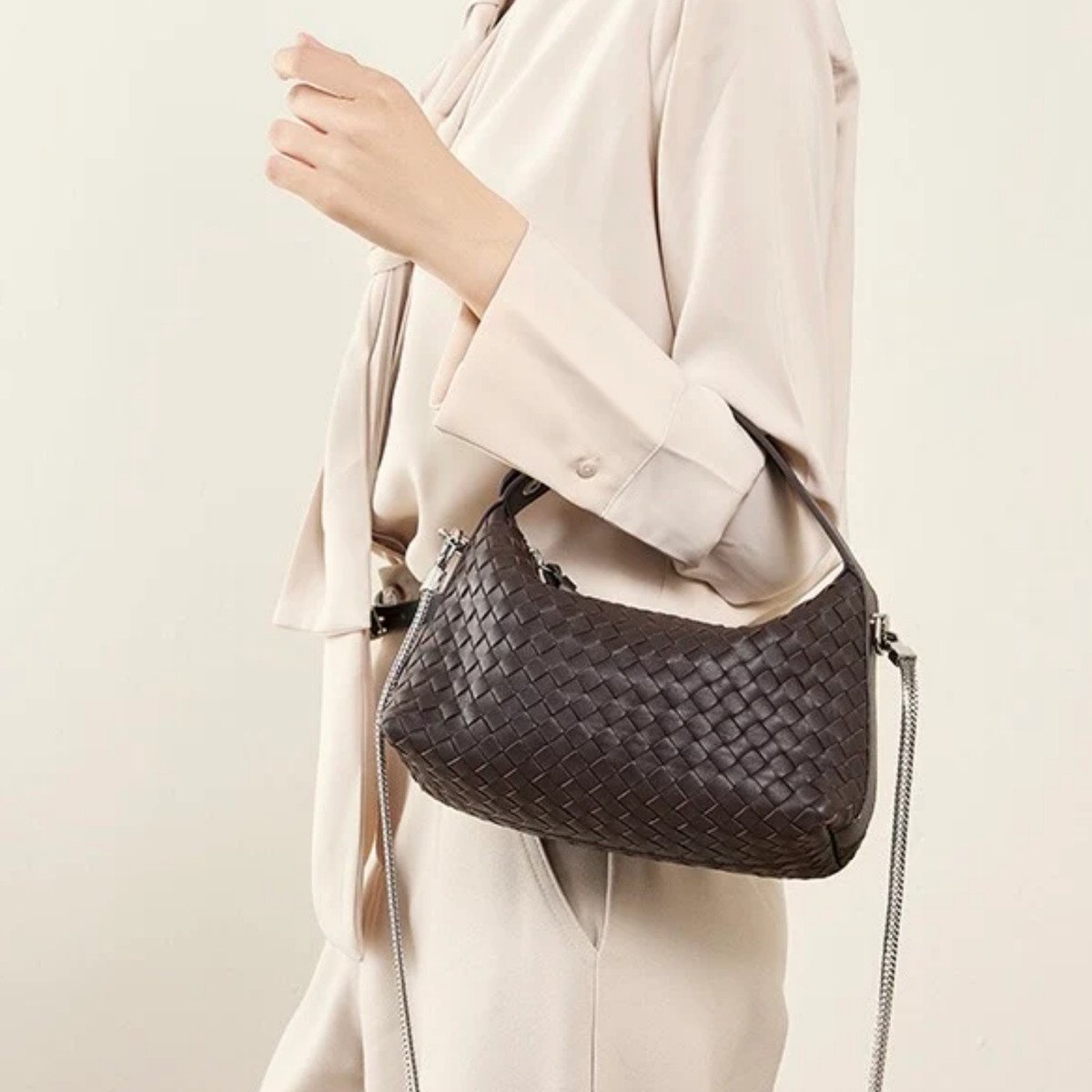 Leather Woven Clutch Bag – Evening & Occasion Bag