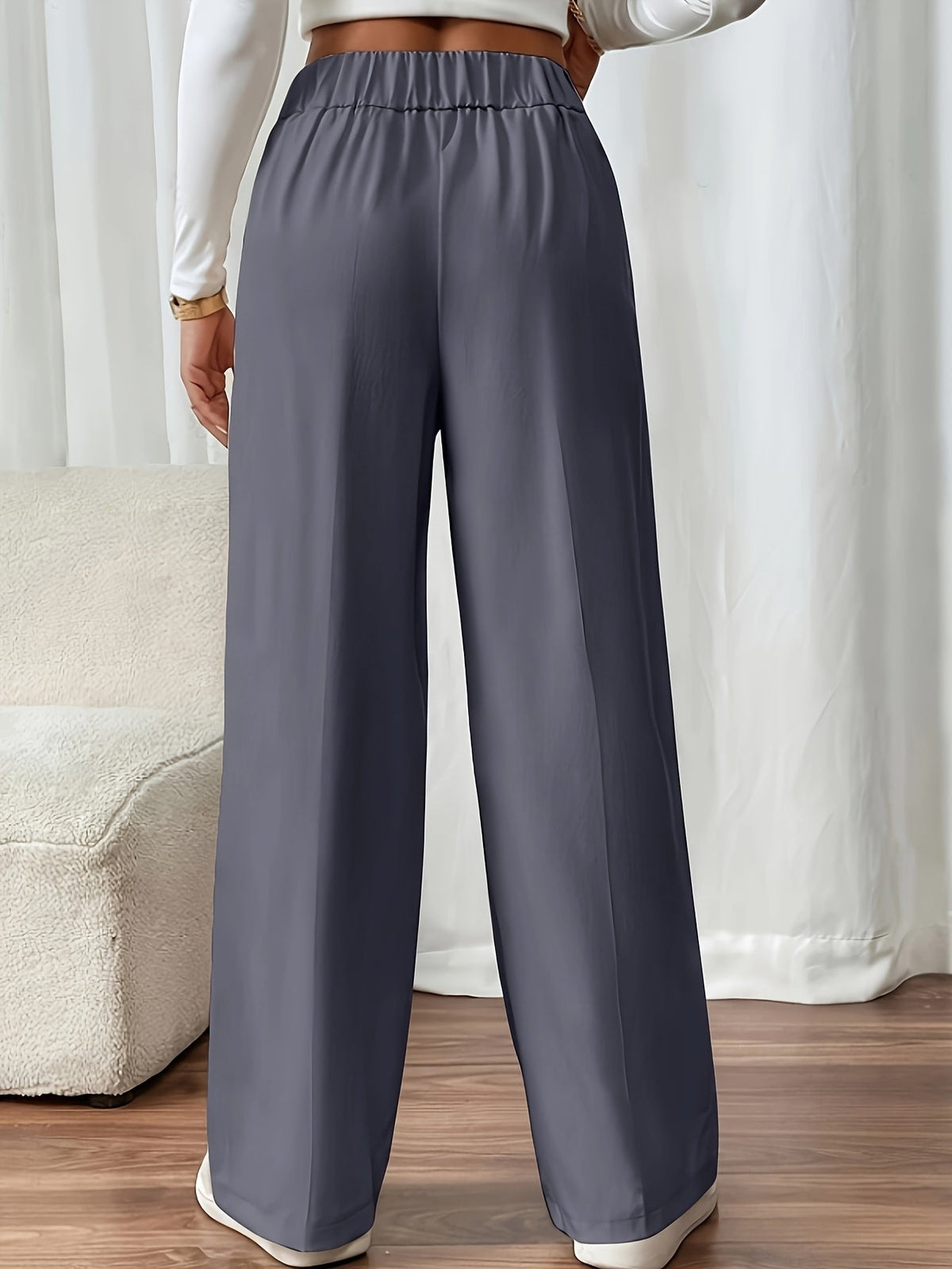 High-Waist Wide-Leg Trousers | Tailored Fit | Office/Everyday Wear