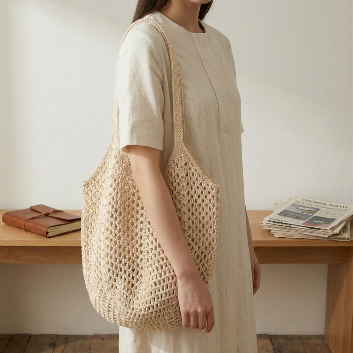 Knit Woven Shoulder Bag – Everyday Handbag