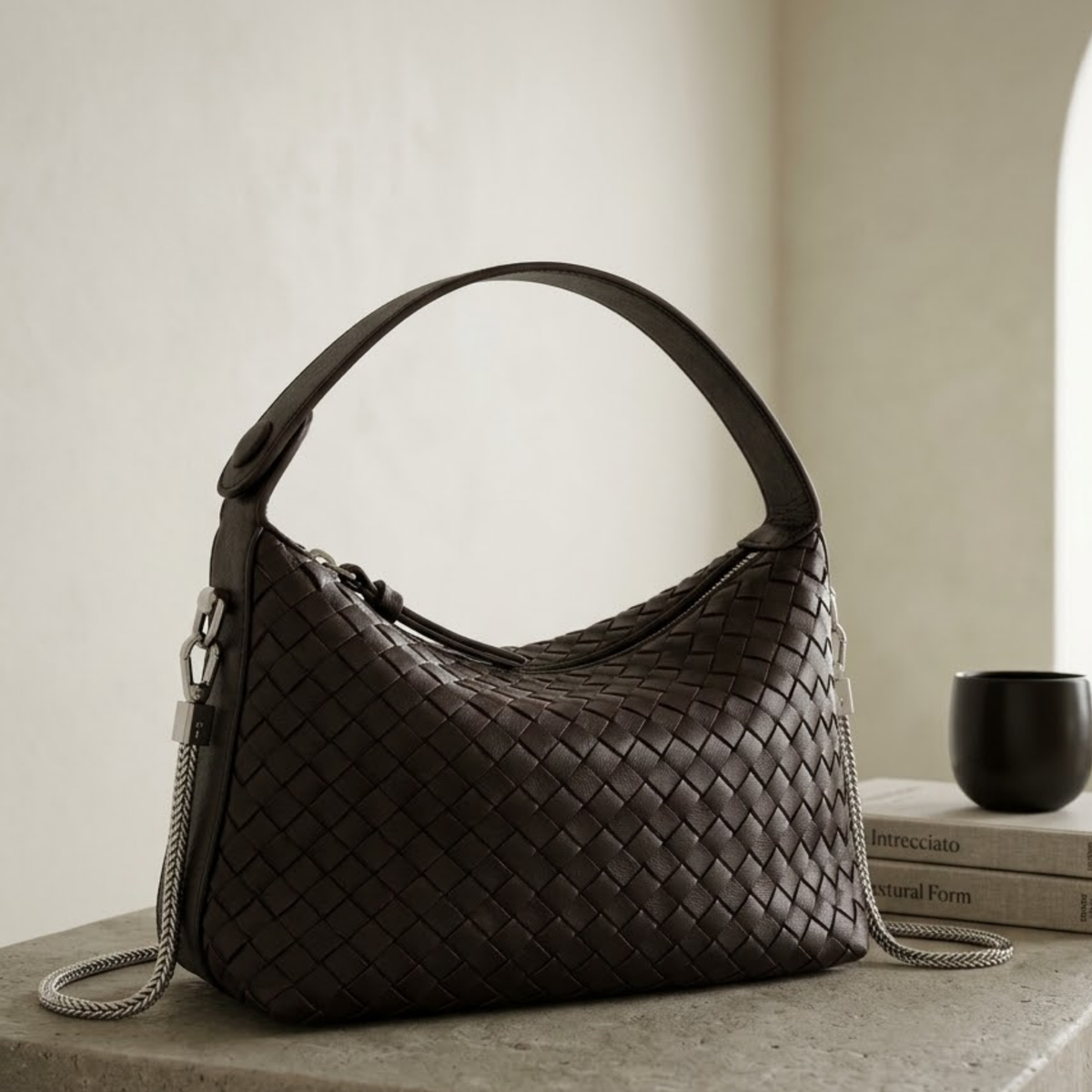 Leather Woven Clutch Bag – Evening & Occasion Bag