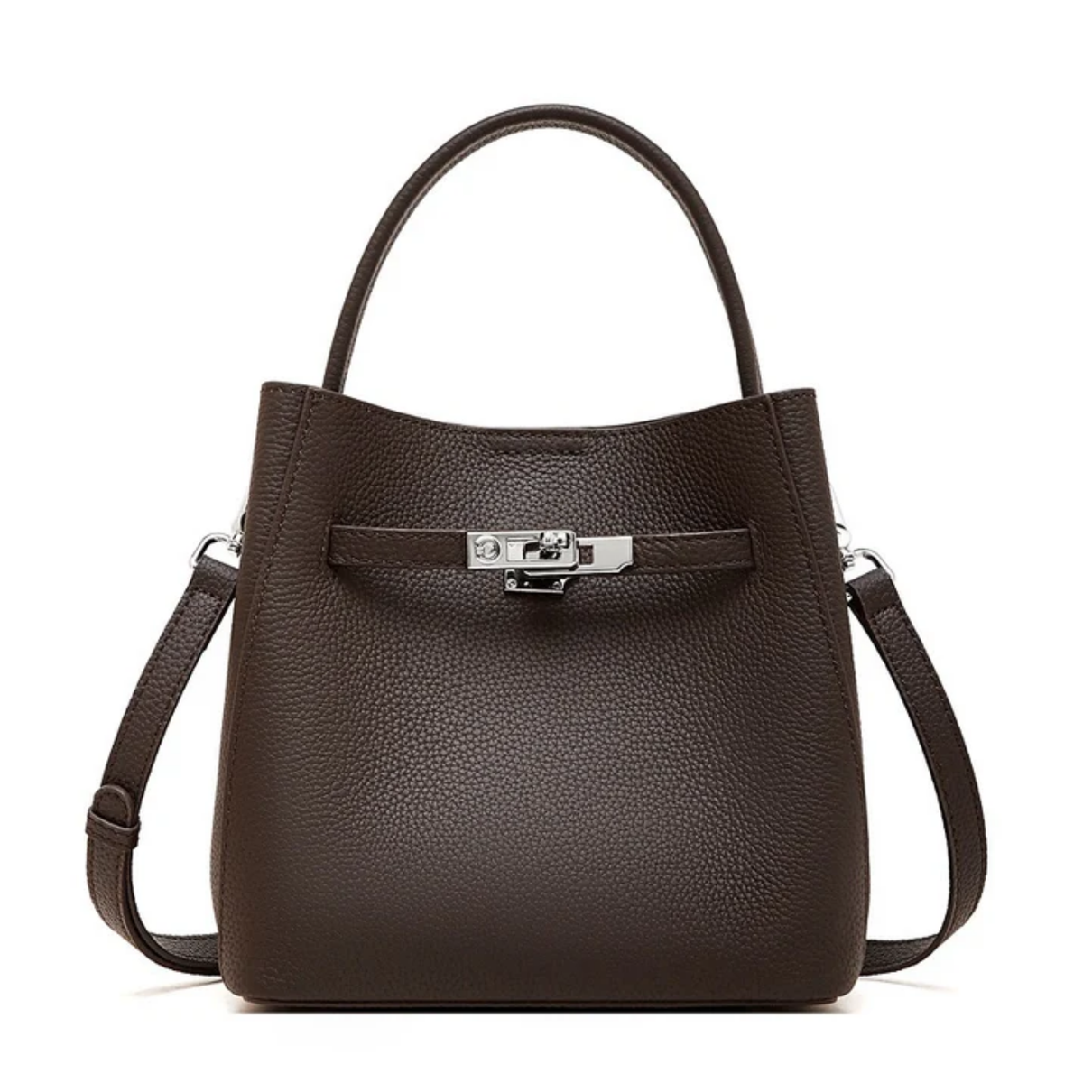 Leather Bucket Shoulder Bag – Everyday Handbag