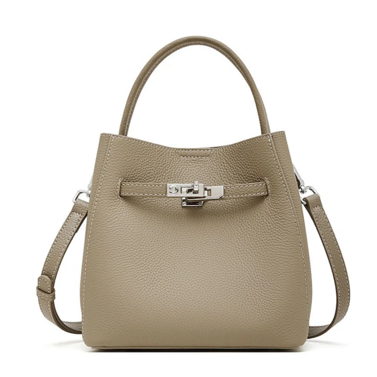 Leather Bucket Shoulder Bag – Everyday Handbag