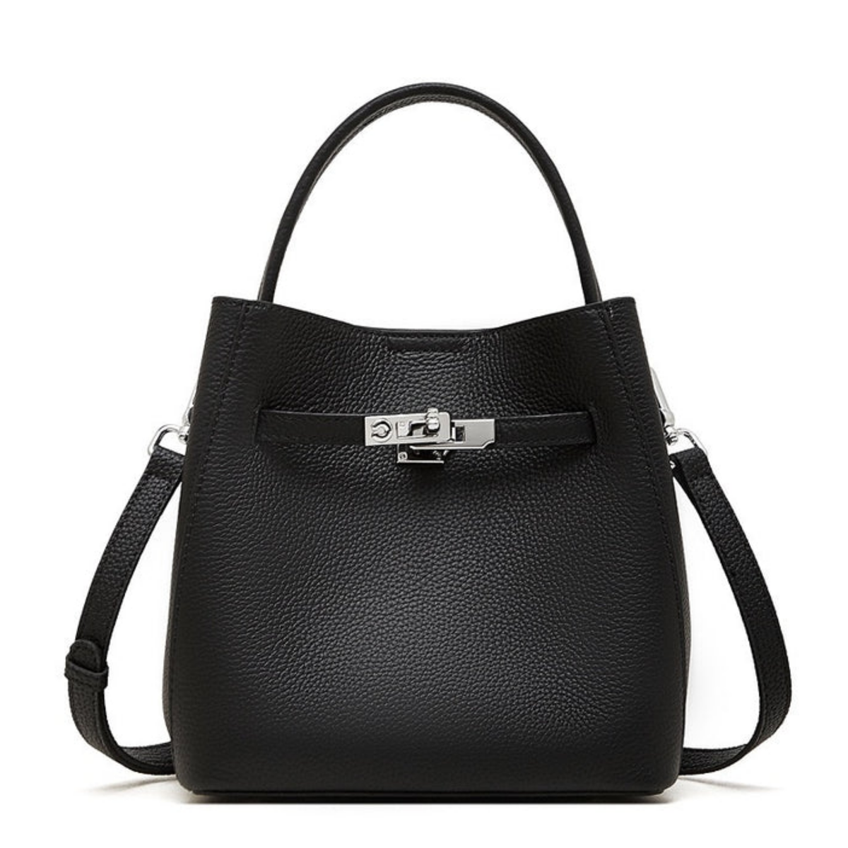 Leather Bucket Shoulder Bag – Everyday Handbag