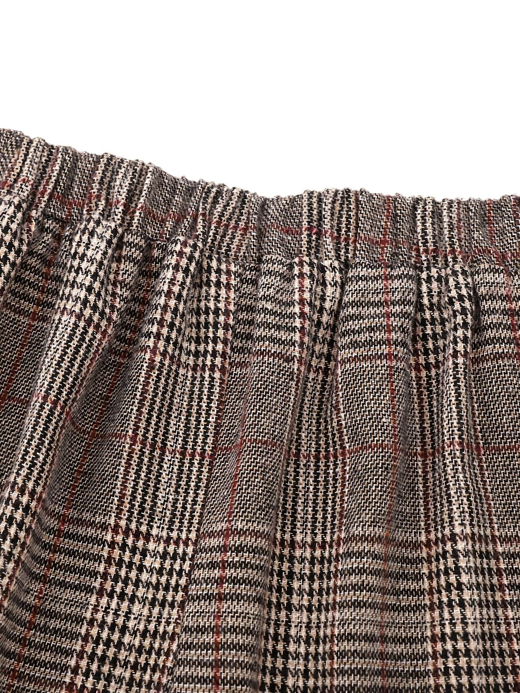 Wide-Leg Plaid Trousers for Women | Comfortable Cotton Blend Casual Pants