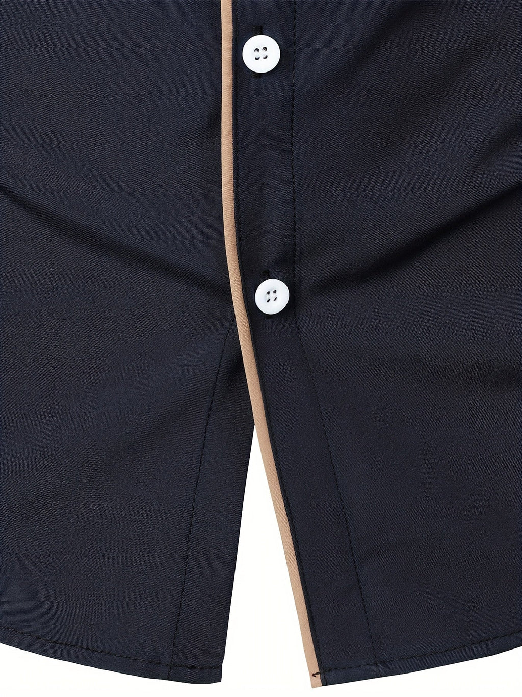 Contrast-Trim Long Sleeve Shirt | Casual Cotton Blend Top for Everyday Wear