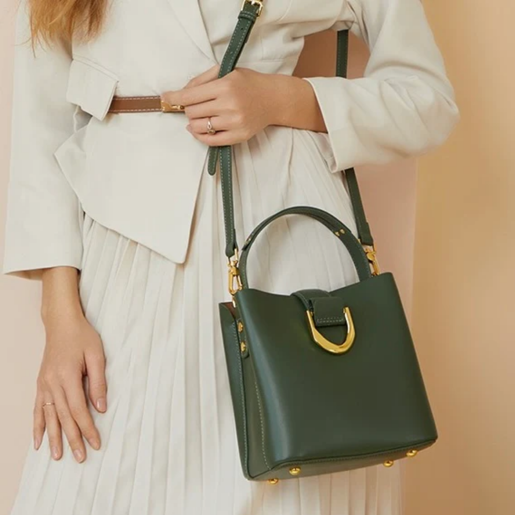 Leather Bucket Clutch Bag – Evening & Occasion Bag