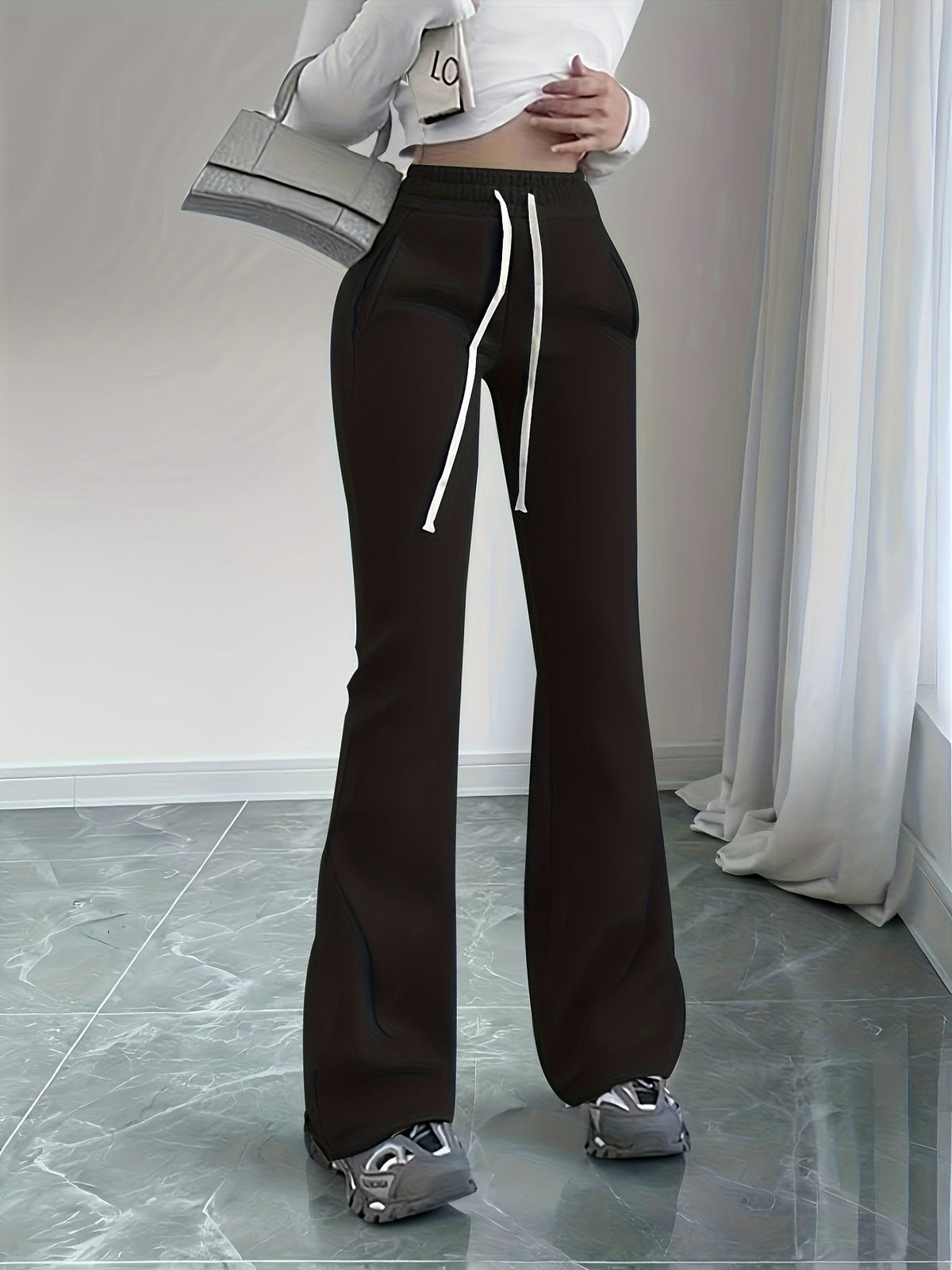 High-Waist Flared Lounge Pants | Soft Fabric | Casual Wear