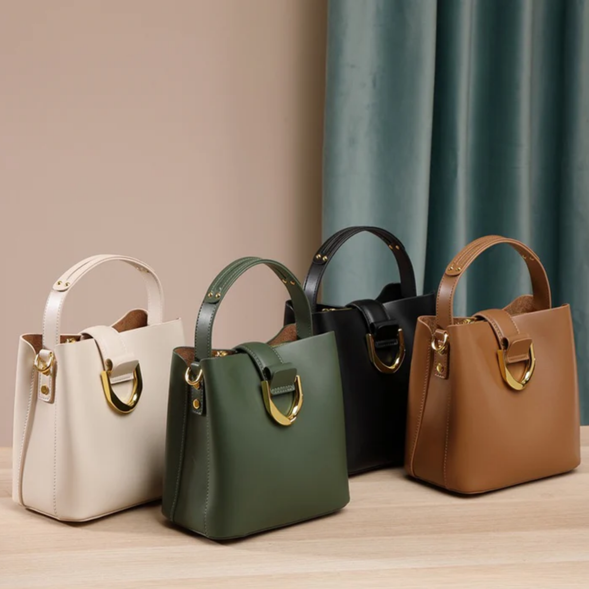 Leather Bucket Clutch Bag – Evening & Occasion Bag