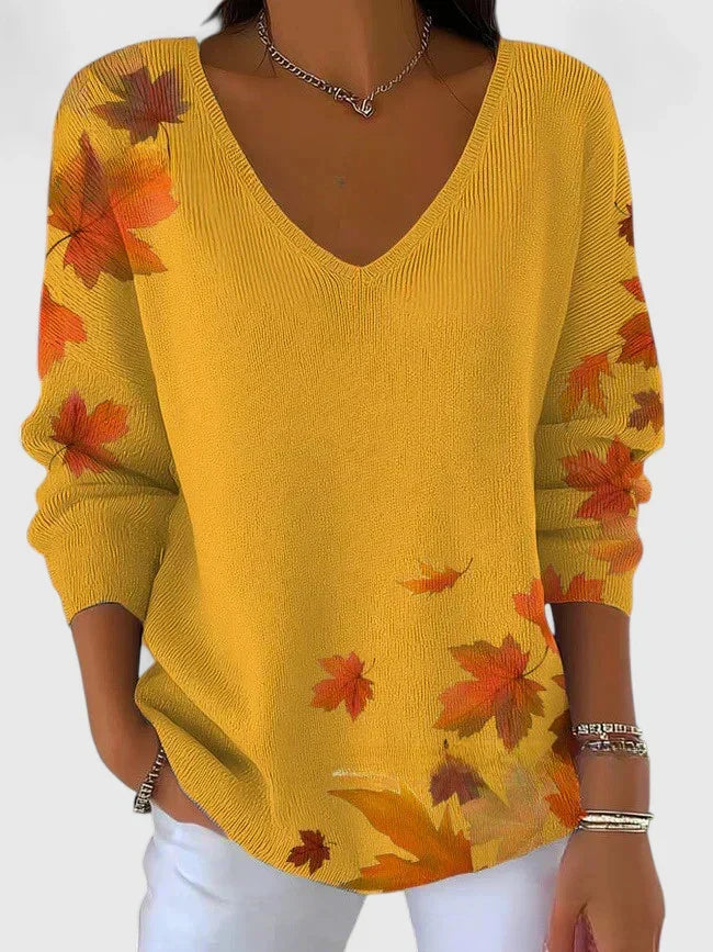V-Neck Jumper for Women | Soft Knit Fabric | Elegant Casual Sweater