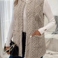 Cozy Textured Sleeveless Vest for Women - Casual Layering Piece