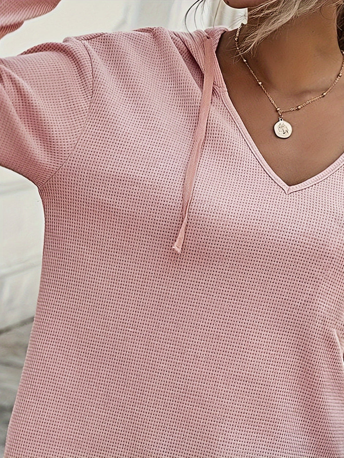 V-Neck Relaxed Hoodie for Women | Soft Cotton Blend Casualwear