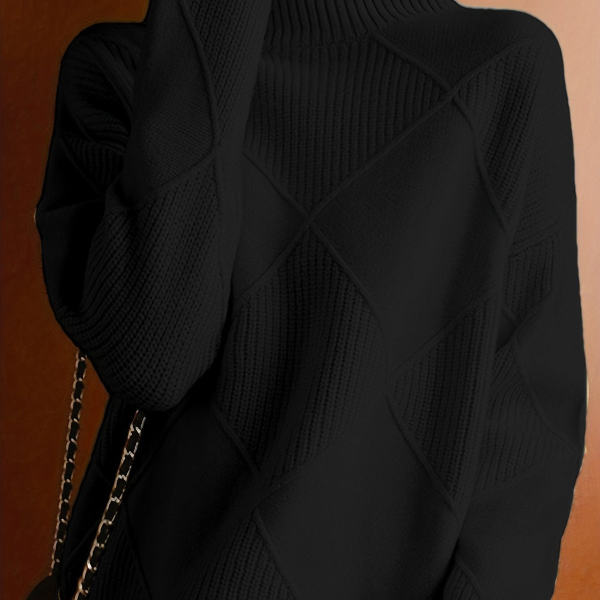 Textured Turtleneck Sweater | Knit Fabric | Casual Wear | Women's Apparel