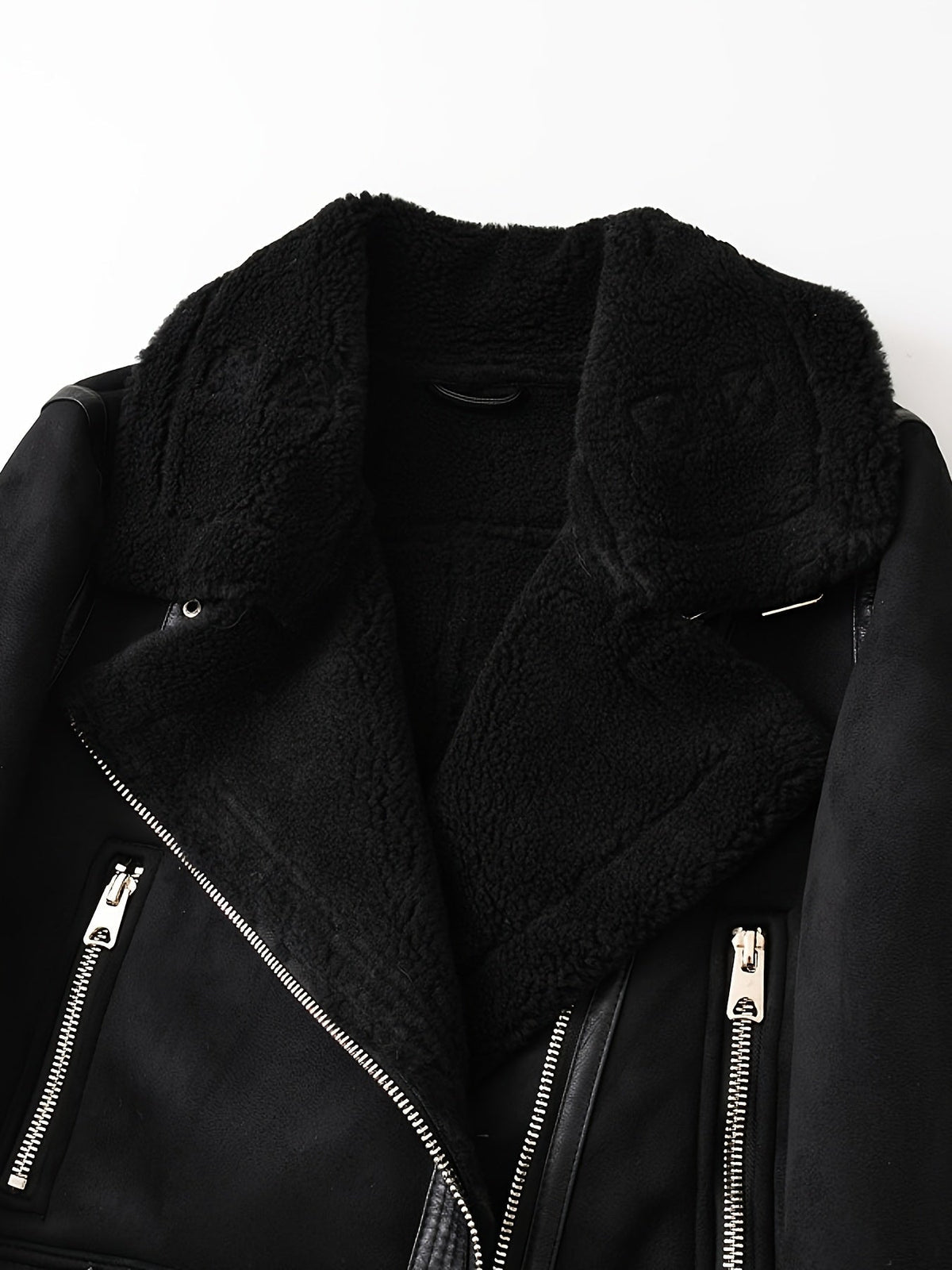 Belted Aviator Jacket in Faux Leather for Women - Stylish Outerwear