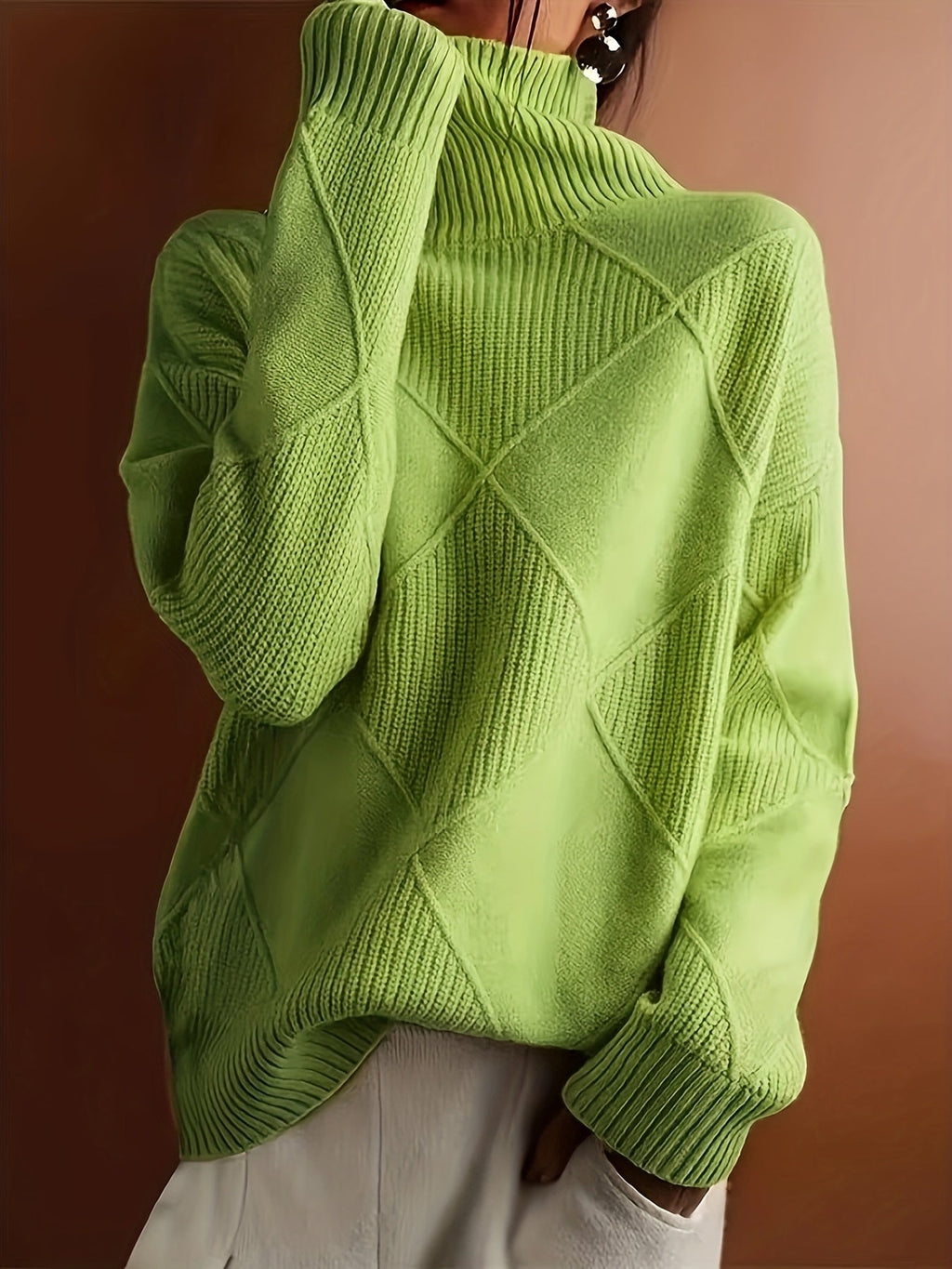 Textured Turtleneck Sweater | Knit Fabric | Casual Wear | Women's Apparel