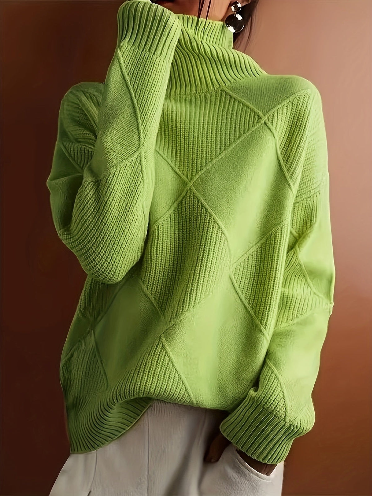 Textured Turtleneck Sweater | Knit Fabric | Casual Wear | Women's Apparel