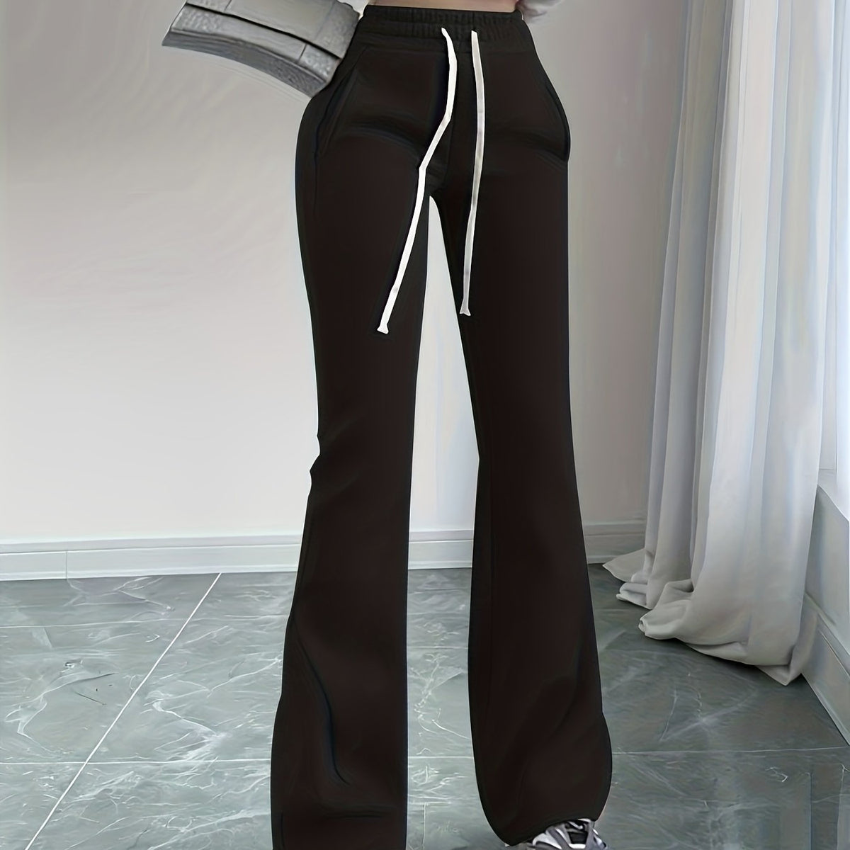 High-Waist Flared Lounge Pants | Soft Fabric | Casual Wear
