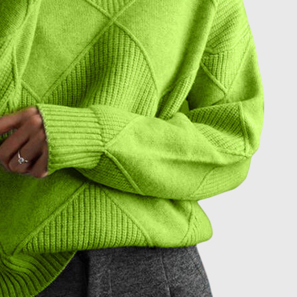 Roll Neck Jumper in Soft Knit Fabric for Casual Wear