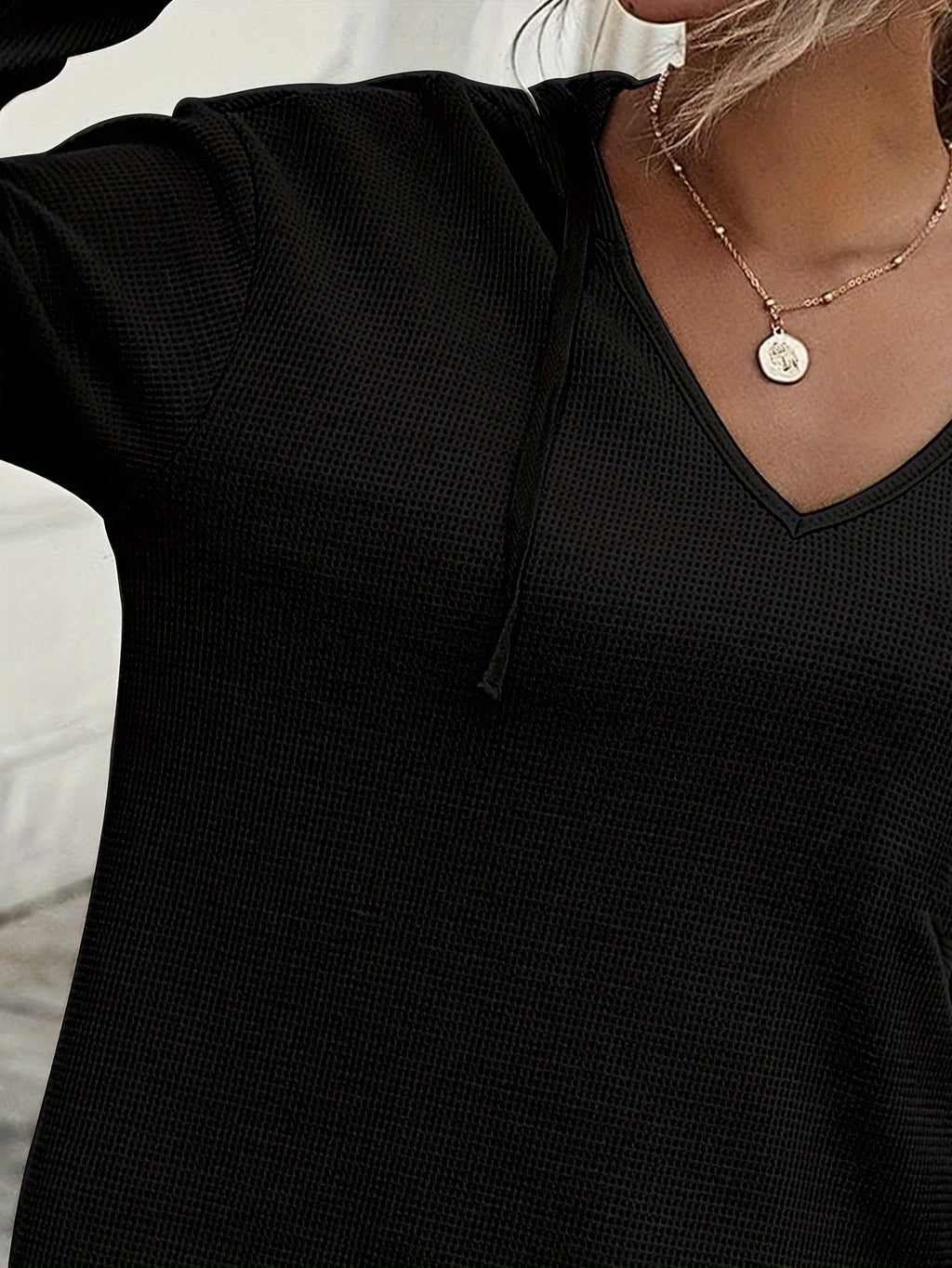 V-Neck Relaxed Hoodie for Women | Soft Cotton Blend Casualwear