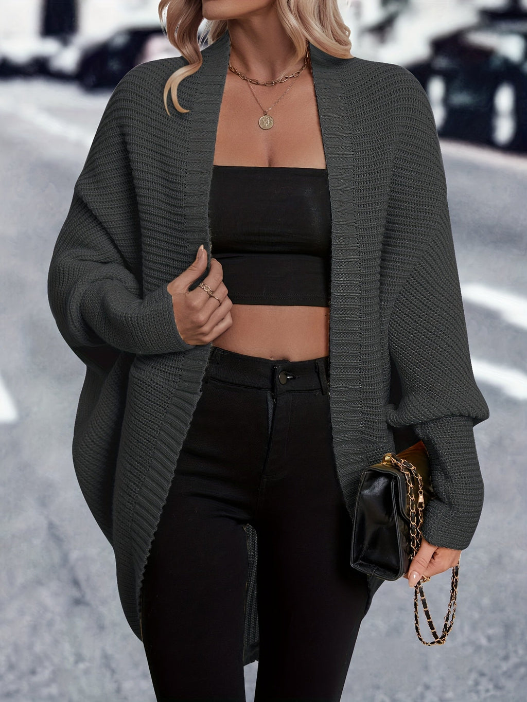 Christmas Longline Cardigan in Soft Knit for Cozy Holiday Wear