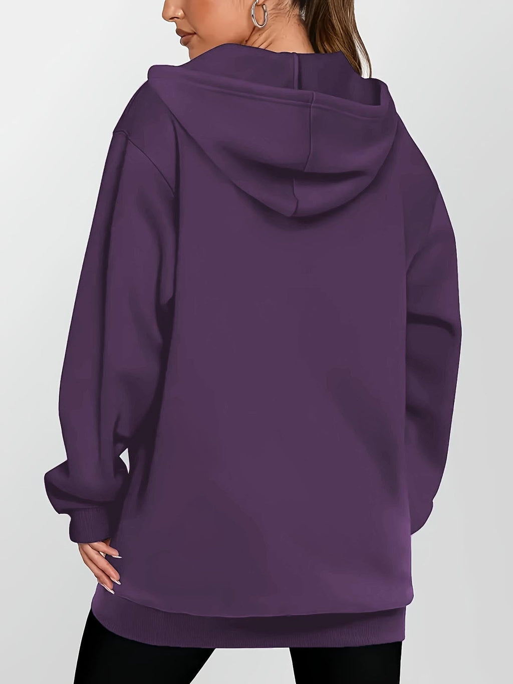 Longline Hooded Zip Jacket in Heather Gray for Casual Wear and Layering
