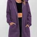 Longline Hooded Zip Jacket in Heather Gray for Casual Wear and Layering