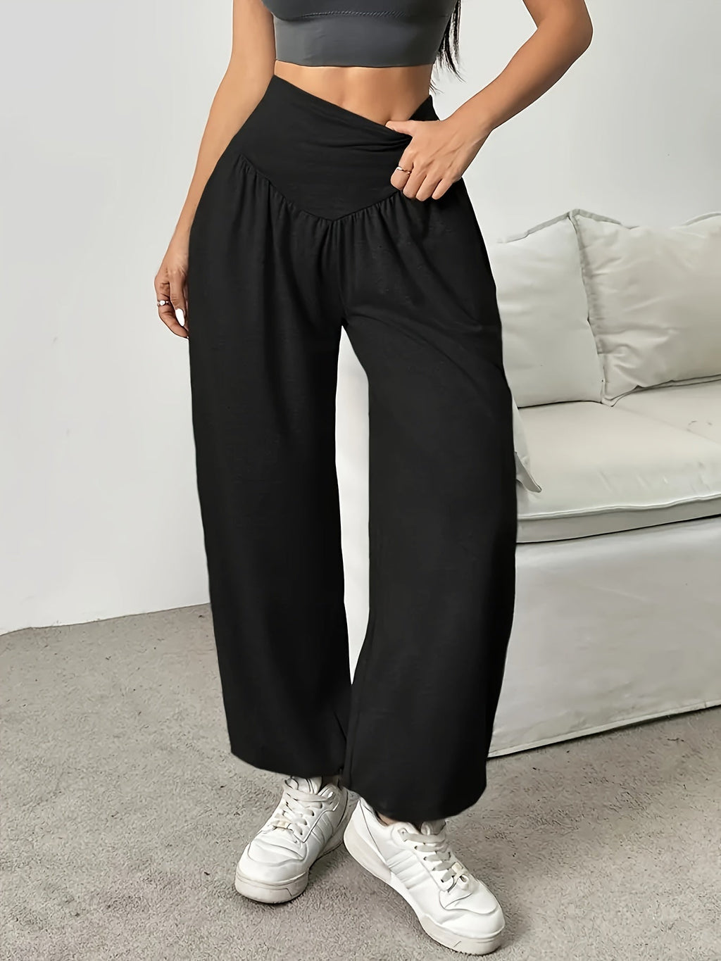 High-Waist Wide-Leg Lounge Trousers | Soft Fabric | Casual Comfort Wear